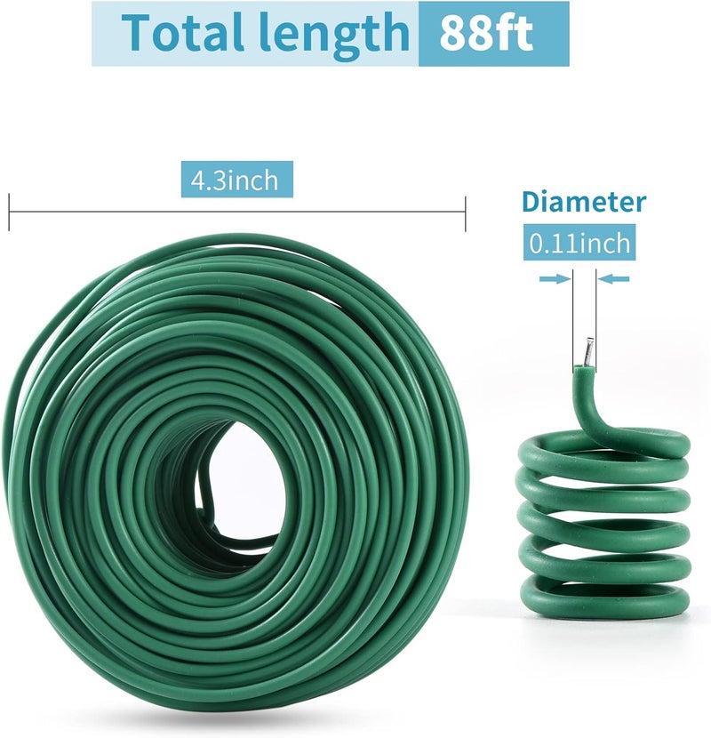 YDSL 88 feet Garden Flexible Wire, Soft Twist Plant Ties for Plant Vines and Office Organization (Diameter - 3MM) - Image 2